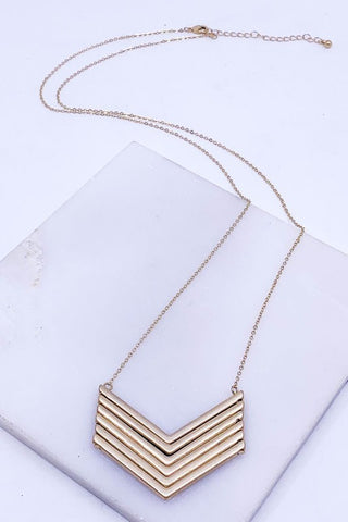 IN THE MOMENT CHEVRON PENDANT NECKLACE-[option4]-The Lovely Lola Boutique-Womens-Clothes