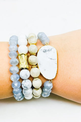 GRAVITATE TOWARD YOU BRACELET STACK - WHITE-[option4]-The Lovely Lola Boutique-Womens-Clothes