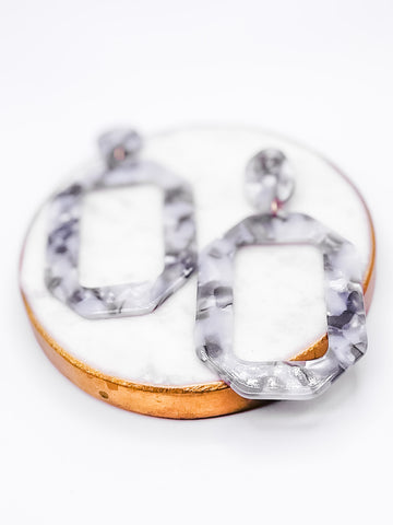 CRASH INTO YOU ACRYLIC MARBLE GREY EARRINGS-[option4]-The Lovely Lola Boutique-Womens-Clothes
