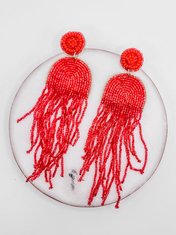 TREASURE JEWELS x LOVELY LOLA: HOME RUN RED BEADED EARRINGS-[option4]-The Lovely Lola Boutique-Womens-Clothes