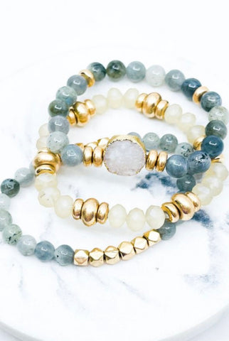CAN’T WAIT TO FIND YOU GLASS DRUZY STONE BRACELET SET - GREY-[option4]-The Lovely Lola Boutique-Womens-Clothes