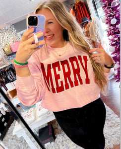 MERRY GRAPHIC SWEATSHIRT-[option4]-The Lovely Lola Boutique-Womens-Clothes