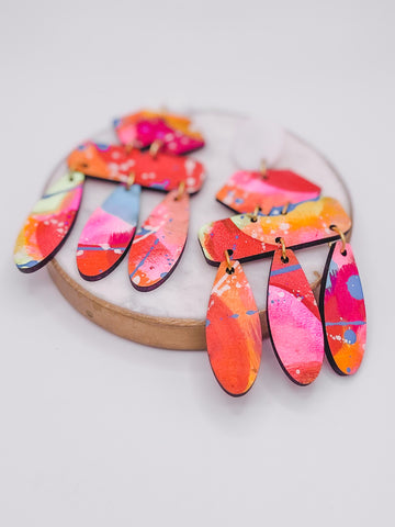 FORGET THE RULES HAND PAINTED STATEMENT EARRINGS-[option4]-The Lovely Lola Boutique-Womens-Clothes