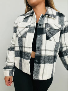 ALWAYS A GOOD TIME BLACK AND WHITE PLAID SHACKET-[option4]-The Lovely Lola Boutique-Womens-Clothes