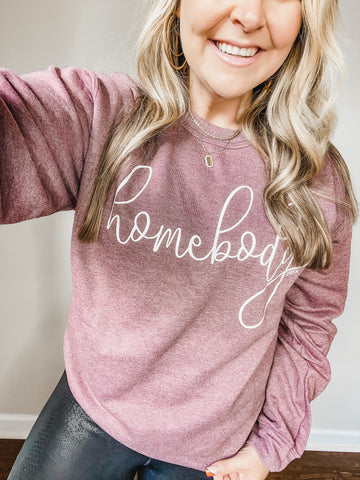 HOMEBODY GRAPHIC SWEATSHIRT - MAUVE-[option4]-The Lovely Lola Boutique-Womens-Clothes